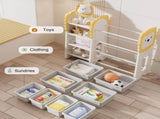 Kids Bookshelf and Toy Storage, 4-Tier Toys W/8 Removable Storage Bins, Kids Toy Storage W3101P313253