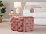 Square 16" Ottoman in Blush k Velvet B202P223710