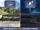 10'x20' Instant Pop Up Canopy Tent Black, No Sidewalls, 28/22mm Powder Coated Steel Frame, 10x20mm 10924017
