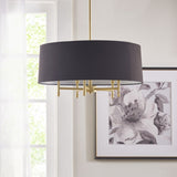 Presidio 5-Light Black Drum Shade Chandelier B03595694