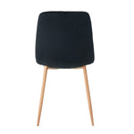 ZUN Indoor black velvet dining chair, modern kitchen dining chair backrest, upholstered side chair W210P184208