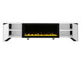 ON-TREND Modern TV Stand 34.2" Non-heating Electric Fireplace, High Gloss Entertainment Center 14602756