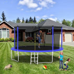 ZUN 14FT Trampoline ,Sports Fitness Trampolines with Enclosure Net, Recreational Trampolines for Outdoor W1163120240