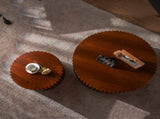 Round Wood Coffee Table for Living Room for Small Space Apartment and No Need Assembly W3081P255018