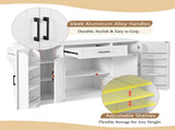 54.3" Sideboard Buffet Cabinet with, 4 Doors & 1 Drawer, Melamine MDF Kitchen N711P437643K