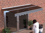 79" x 34" Window Awnings Door Entrance Canopy, Aluminum Alloy Bracket, 0.137 Inch Thick Crystal W2205P180079