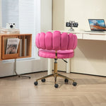 ZUN COOLMORE Velvet Home Office Desk Chair, Modern Cute Computer Chair, Wheels Height Adjustable W395P224532