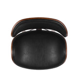 30" Mid-Century Modern Upholstered Swivel Barstool, Midnight Black, Walnut 67493.00PUMDNT