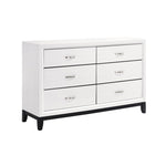 ZUN Modern Contemporary White Finish Storage Dresser of 6x Drawers 1pc Wooden Bedroom Furniture B011P235881