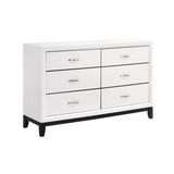 ZUN Modern Contemporary White Finish Storage Dresser of 6x Drawers 1pc Wooden Bedroom Furniture B011P235881