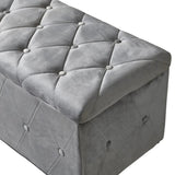 1 Piece Rectangular Storage Ottoman Short velvet with 2 Set Ottomans W2297P311297