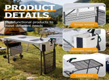 42.5" Fish Cleaning Table with Dual Sink, Portable Folding Camping Table with Foldable Extension 38077895