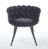 Black Modern chair with golden color iron tube legs, soft cushions and comfortable W234P271319