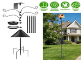Bird Feeder Pole with Squirrel Baffle, 5-Prong Base Heavy Duty Bird Feeder Stand, 32"-94" Adjustable 89092428