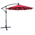 ZUN 10 ft Outdoor Patio Umbrella Solar Powered LED Lighted 8 Ribs Umbrella with Crank and Cross Base for W65627950