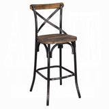Antique Black Finish Metal Frame Vintage Style Bar Chair 1pc Wooden Seat Dining Furniture B2741P325719