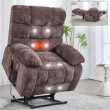 ZUN Lift Recliner Chair Heat Massage Dual Motor Infinite Position Up to 350 LBS Large Electric Power W1803P206832