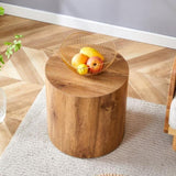 The cylindrical table with its patterned design can be easily integrated into a variety of interior W1512P366006