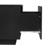 33.25" Square Coffee Table with 4 Drawers, Black N735P277298B