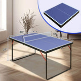 DOUBLE FISH Mid-Size Portable Ping Pong Table, 4ft Compact Foldable Table Tennis Table Set with Net, 84548710