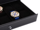 Watch Box 20 Mens Case Glass Top Display Organizer Lockable Black 38015822