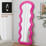 Flannel Full Length Wave rose Floor Mirror for Bedroom living room Hanging or Against The Wall W347P325001