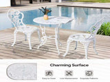3 PCS Outdoor Set, All-Weather Cast Aluminum Rose Table and Chairs Set of 2, Patio 58855132