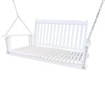 ZUN Front Porch Swing with Armrests, Wood Bench Swing with Hanging Chains,for Outdoor Patio ,Garden 85200061