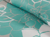 Printed Cotton Sateen Comforter Set Aqua King B03596886