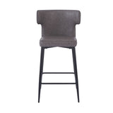 28inch Counter Height Bar Stools Set of 2, Modern Bar Upholstered Chairs with PU Leather, Metal N762P199304E