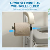 Gray Shower Commode Wheelchair, Seniors Bedside Commode Chai 84628488