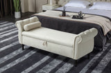 Aijia 63" Velvet Multifunctional Storage Rectangular Sofa Stool Buttons Tufted Nailhead Trimmed W111749320