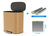 13 Gallon 50L Kitchen Foot Pedal Operated Soft Close Trash Can - Stainless Steel Ellipse Bustbin W1550P154901