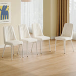 ZUN White dining chairs and living room chairs. Metal legs provide strong support, suitable for W1151P154911