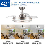 ZUN 42 in. Retractable Ceiling Fan with Remote Control W1367P171140