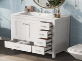 36" White Bathroom Vanity with Ceramic Sink Combo, Abundant Storage Cabinet -2 Soft-close doors and WF319798AAK