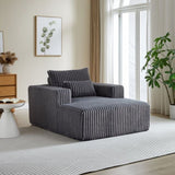 62.5-Inch Corduroy Sponge Sofa Lounge Chair,No Assembly Required,Fluffy Modern Sleeper Chair for W834P206041