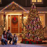 6PCS Set 3.9" Christmas Glass Ball Ornaments 3.9x3.9x3.9in Christmas Tree Hanging Decorations for 84434848