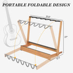 ZUN Folding Hardwood With Corrugated Metal Guitar Stand for Electric Guitar, Bass, or Acoustic 35910596