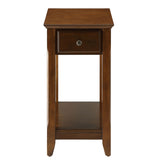 Walnut Accent Table with Bottom Shelf B062P181378