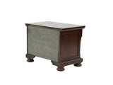 Rubber Wood 2 Drawers Nightstand in Antique Cherry Finish B016P251353