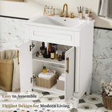24" Vanity with Integrated Ceramic Sink, Cabinet with 2 Doors, Single Sink N710P277711K