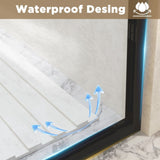 44-48" W 72" H Tempered Glass with Explosion Proof Film, Aluminum Frame Double Sliding Shower W1675P288823