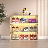 Off white LED light shoe box three layers with glass doors W1320P183134