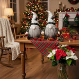 2 PCS Set Christmas Gnome Figures Dcor 10.2x5.5x23.5 inches, Featuring Fabric Sitting Gnomes with 32892440