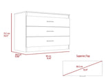 Bethage 3-Drawer Dresser Black Wengue B06280071