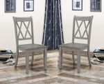 ZUN Casual Gray Finish Side Chairs Set of 2 Pine Veneer Transitional Double-X Back Design Dining Room B01143557