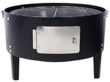 17 Inch Steel Charcoal Smoker, Heavy Duty Round BBQ Grill for Outdoor Cooking, Black 28070527