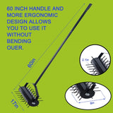 Rolling manual lawn aerator, Home aerator lawn tool pusher, 58-inch handle push lawn aerator for 77255372