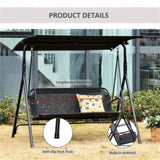 ZUN 2-Seat Outdoor Patio Swing Chair-Black （ Prohibited by WalMart ） 70793553